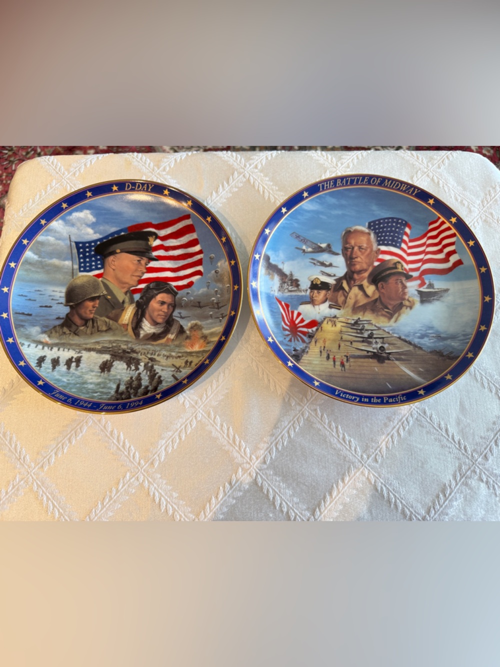 The Bradford Exchange Two  WWII Commemorative Collector Plates limited editions